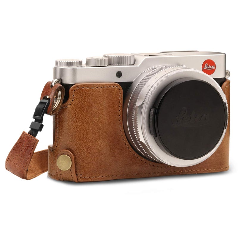 Megagear MG1604 Leica D-Lux 7 Ever Ready Genuine Leather Camera Half Case And Strap - Brown - Image 1